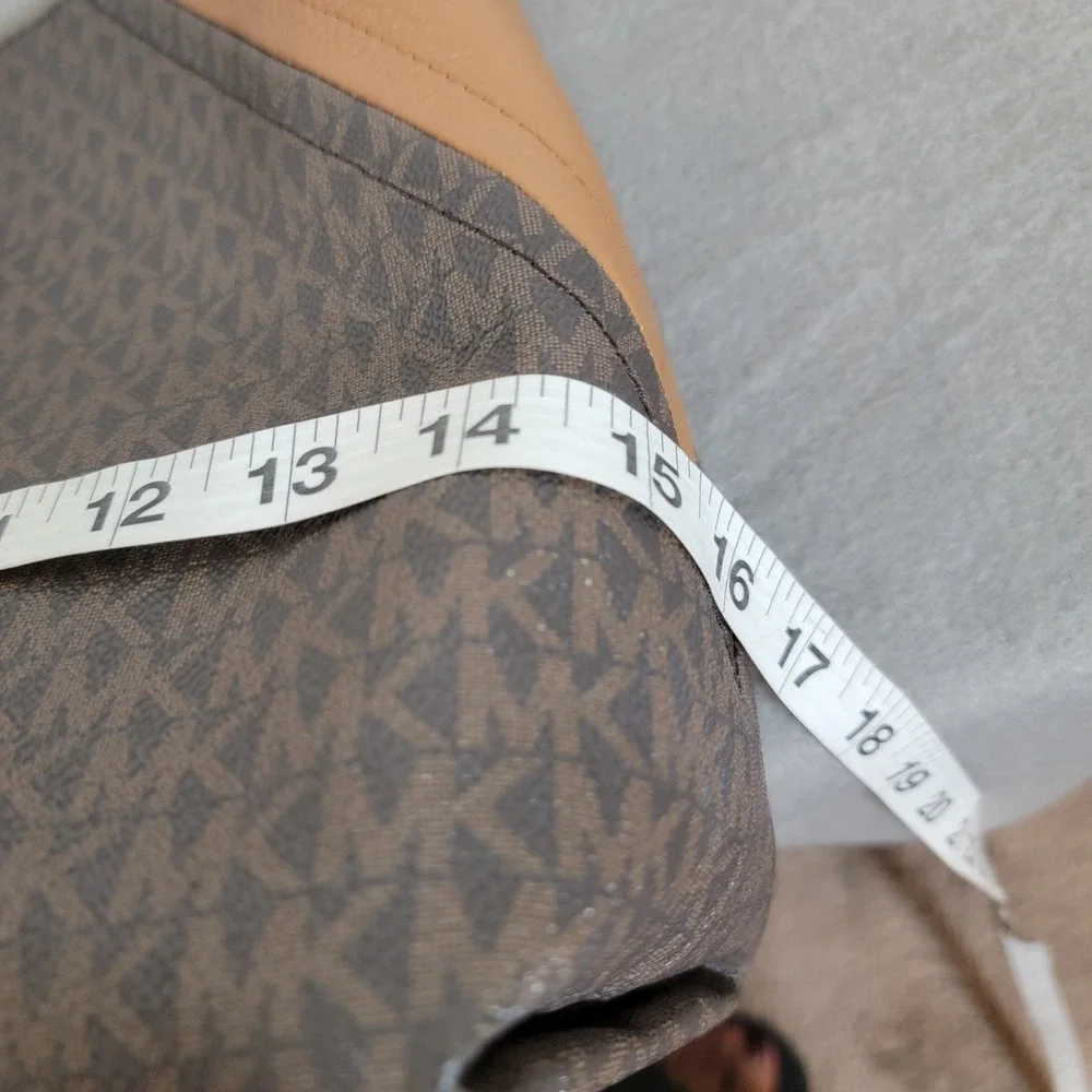 Michael Kors‎ Aria Large Brown Monogram Logo Large Hobo Shoulder Bag Leather